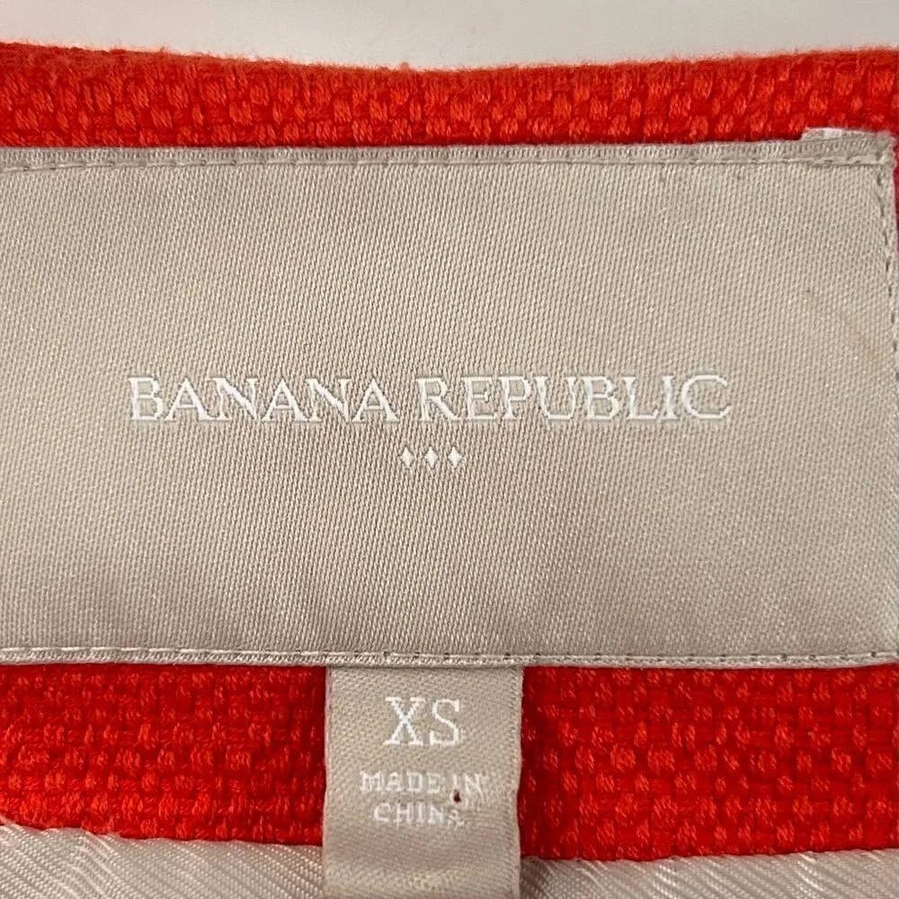 Banana Republic Orange Textured Lined Long Blazer Size XS